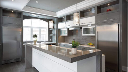 cabinets with gray floors