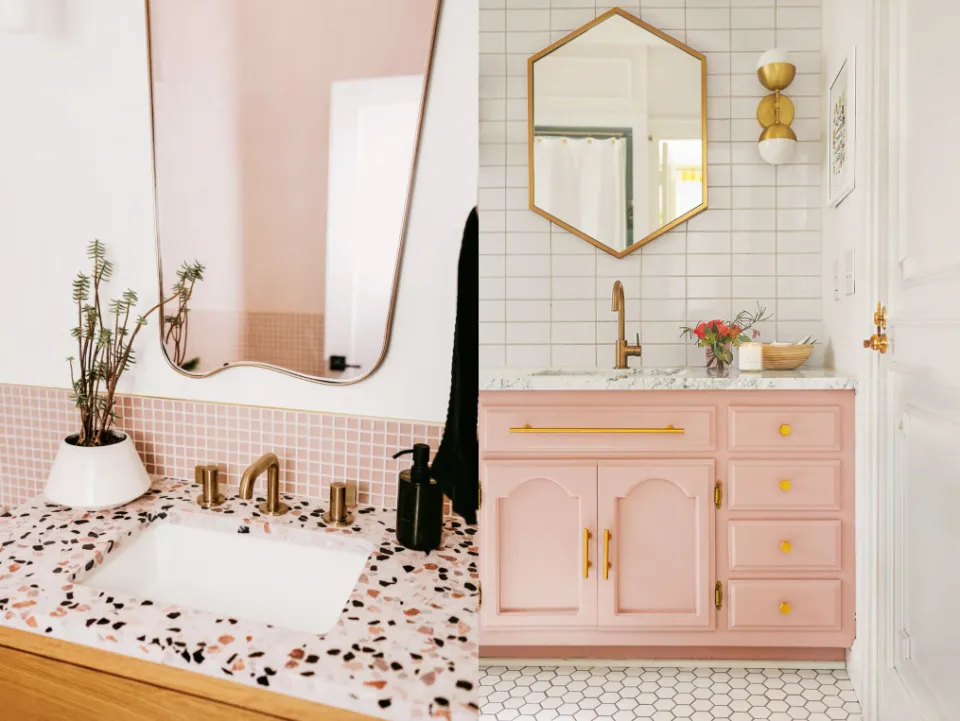Pink Bathroom Cabinets